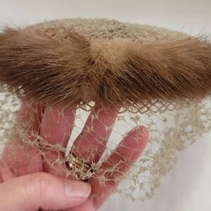 Vintage Valerie Modes netted veil fur hat 1940s 1950s